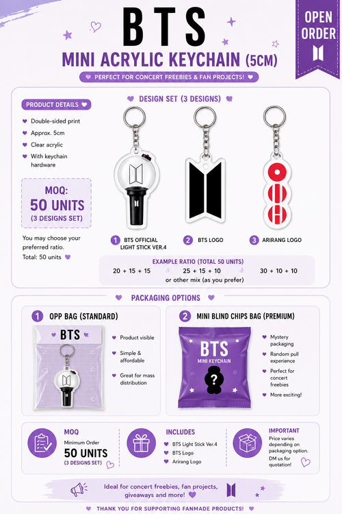 BTS in KL - Mini Acrylic (MOQ: 50 units)